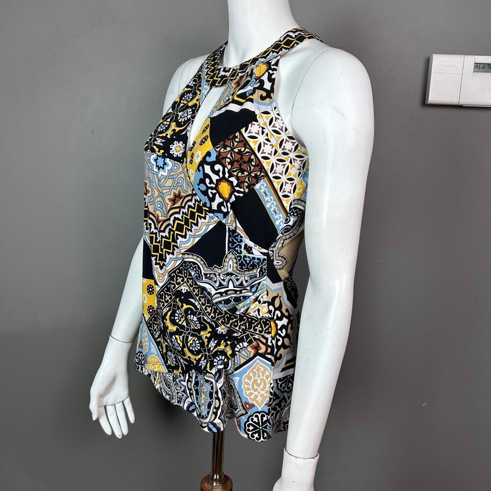 Cache Top Medium Vintage Y2k Pattern Colorful Yel… - image 4